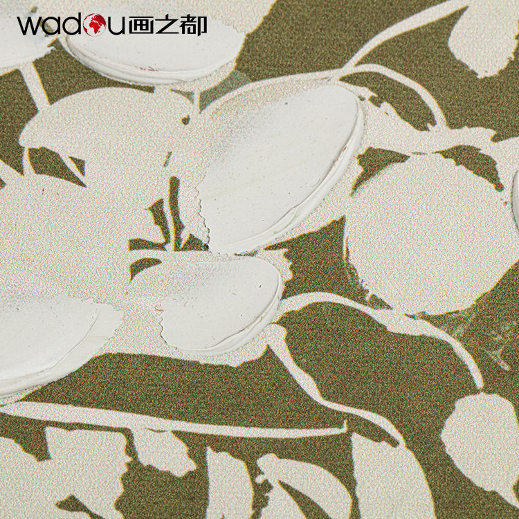 Flower Framed Art -Printing Canvas and 30%Brushwork Art & MDF Frame