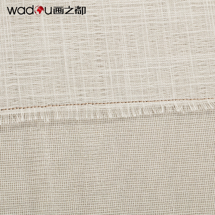 Framed Art-Cotton Fabric Flat Printing and Frayed Edge Linen with Embroidery& PS Frame