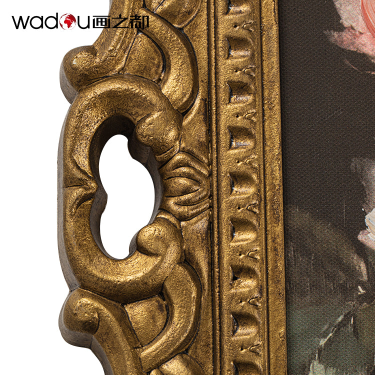 Flower Framed Art -Canvas Printing and 30%Hand Touch & MDF Frame