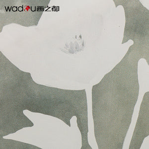 Flowers Framed Art- Glass and Paper Printing & PE Frame