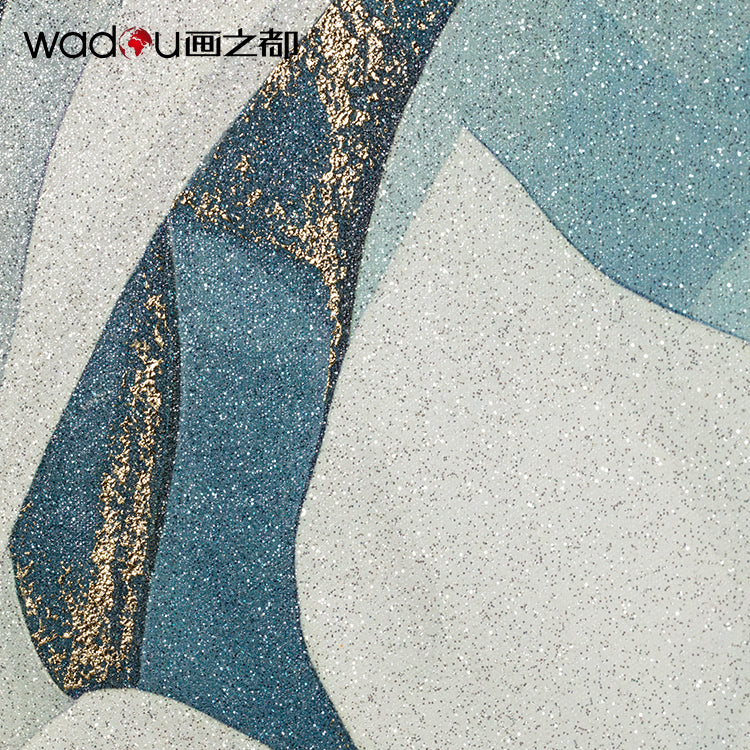 Flowers Framed Art -Heavy Glitter Canvas and Embossed foil  & PS Frame