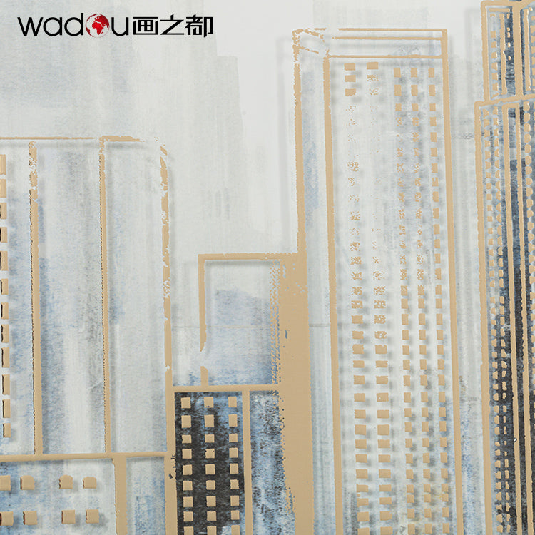 City Framed Art -2mm Foil on Glass and Papper Printing & PE Frame