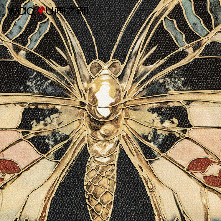 Butterfly Framed Art - Matte Canvas Printed with Embossed Foil & MDF in Engraving Frame