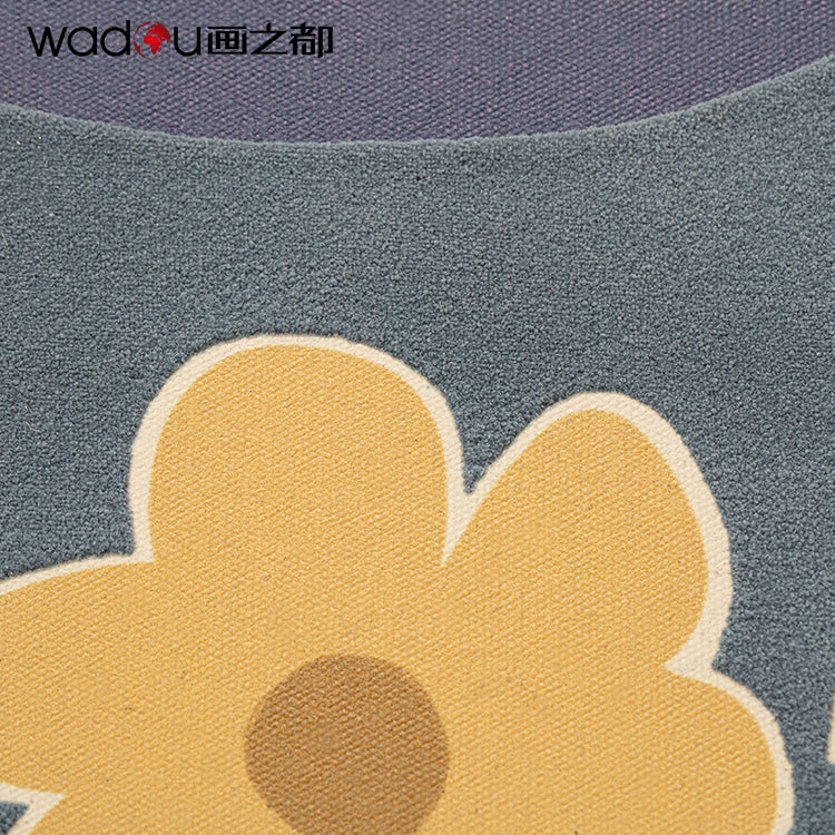 Vase Flower art - Printed Canvas with Embroidery