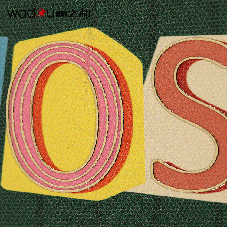 Letters Art - Printed Canvas with Varnish & Embossed Foil