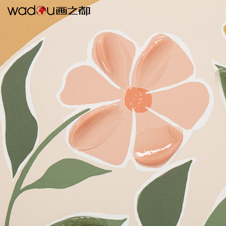 Vase Flower Art - Printed Paper with 50% Gel & Pine Wood Frame