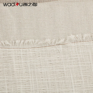 Framed Art-Cotton Fabric Flat Printing and Frayed Edge Linen with Embroidery& PS Frame