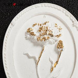 Flower Framed Art - Vacuum Forming and Gold Foil On The Surface of the Plaster& PS Frame
