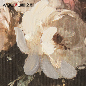 Flower Framed Art -Canvas Printing and 30%Hand Touch & MDF Frame