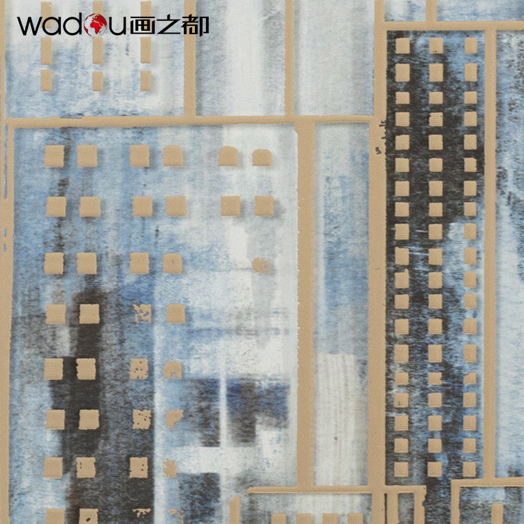 City Framed Art -2mm Foil on Glass and Papper Printing & PE Frame