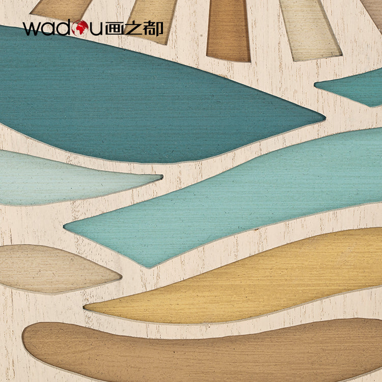 Wood Art -Paper printed mounted on 2.6mm MDF+2.6mm MDF mounted on wood  veneer carving