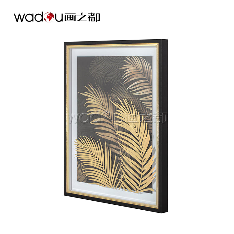 Gold Foil Leaf Art---Frame Art